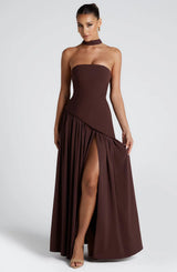Tessa | Maxi-Kleid – Braun