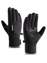 Wasserbeständige Thermo-Handschuhe | unisex grip-ausführung – Schwarz
