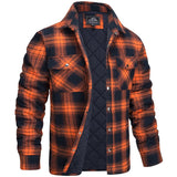 Darius - Herren Holzfällerjacke im karierten Design – Orange