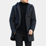 Regenjacke Herren Mit Kapuze | Gefütterter Übergangsmantel Winter – Schwarz