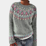 Gemütlicher Strickpullover für Damen | Warme – Grau