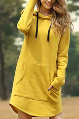 Tunika-Kleid Mit Känguru-Tasche - Pauline – Gelb