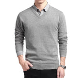 Herren Pullover | V-Ausschnitt klare Linien ruhige Form – Grau