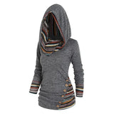 Saymera | lässiger tribal-hoodie – Grau