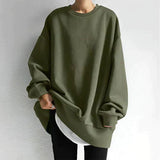 Übergroßer pullover – locker sitzendes, gemütliches sweatshirt – Armeegrün
