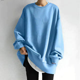 Übergroßer pullover – locker sitzendes, gemütliches sweatshirt – Hellblau