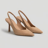 Vevey | Pumps mit offener Ferse in eleganter Silhouette – Beige