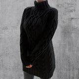 Cristyane| Eleganter Langer pullover für Damen – Schwarz