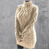 Cristyane| Eleganter Langer pullover für Damen – Khaki