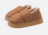 Unisex Hausschuhe Warm Fleece Rutschfest – Braun