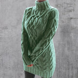 Cristyane| Eleganter Langer pullover für Damen – Grün