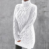 Cristyane| Eleganter Langer pullover für Damen – Weiß
