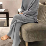 Lässiger Strickpulli und Hosen-Set - Samantha – Grau