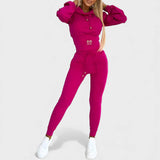 Maayan - Lässiges Zweiteiliges Set Aus Langärmeligem Hoodie Und Hose – Rot