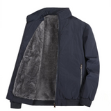 Herren Outdoor Jacke mit Fleece | Einfarbig Reißverschluss – Dunkelblau