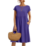 Anabella - Bequemes Sommerkleid mit Taschen – Lila