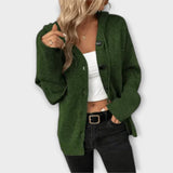 Nina | Klassischer Strick-Cardigan mit Knöpfen – Grün