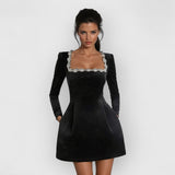 Roxie | Elegantes Premium-Minikleid – Schwarz