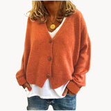 Mara - eleganter damen-cardigan im komfort-design – Orange