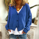 Mara - eleganter damen-cardigan im komfort-design – Blau