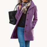 Petra - eleganter, warmer damenmantel – Lila