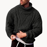 Ruben - gestrickter winterkomfort-rollkragenpullover für herren – Schwarz