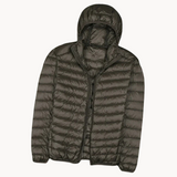 Remi - elegante, ultraleichte herrenjacke mit kapuze – Armeegrün mit Kapuze