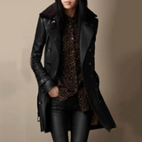 Davina | eleganter luxus-trenchcoat für frauen – Schwarz