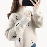 Mariana - weicher, flauschiger rollkragenpullover für frauen – Beige