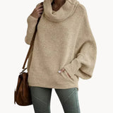 Ulrike - eleganter damen-schildkrötenpanzer-pullover – Aprikose