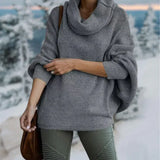 Ulrike - eleganter damen-schildkrötenpanzer-pullover – Dunkelgrau