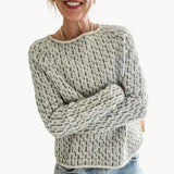 Quiana - eleganter, bequemer damenstrickpullover – Grau