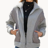 Gabriel | kuschelige steppjacke aus sherpa für damen – Grau