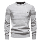 Burkhard | Stilvoller Herrenpullover mit Rautendesign – Lichtgrau