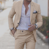 Herren Sommer 2-Teiliger Hochzeitsgast Anzug | Blazer und Hose – Champagner