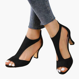 Heidrun™ | Elegante und bequeme Sandalen mit Absatz – Schwarz