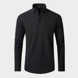Benjamin | Classic Slim Fit Stretchable Langarm Business Hemd – Schwarz