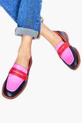 Lunessa™ | Schwarze Mokassins – Rosa
