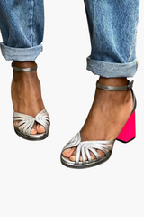 Seraphina™ | Glänzende und bunte Sandalen – Silbern