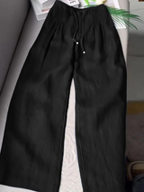 Mara | Leichte Leinenhose für den Sommer – Schwarz