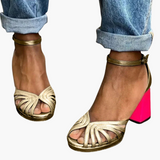 Milviana™ | Klassische Sandalen mit Knöchelriemen – Gold