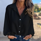 Anthea - Bluse mit zarten Ballonärmeln – Schwarz
