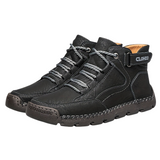 Winterschuhe Herren | Gefütterte Schnürstiefel Knöchelhoch – Schwarz