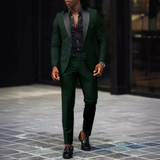 Herren Anzug Klassisch | Jacke und passende Hose kombiniert – Armeegrün