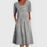 Eline – Stilvolles, lässiges Midikleid – Grau