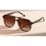 Unisex Vintage Sonnenbrille | Quadratisches Design – Leoparden
