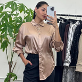 Sabrina | Damen-Seidenbluse | Schick – Champagner