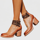 Nina - Damen Elegante Pumps mit Blockabsatz und Komfortpolsterung – Dunkelbraun
