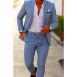 Herren-Sommeranzug im Zweiteiligen Set | leichte Ausführung – Blau 2