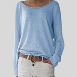 Alexa - Edler leichter Pullover mit Rundhalsausschnitt – Blau